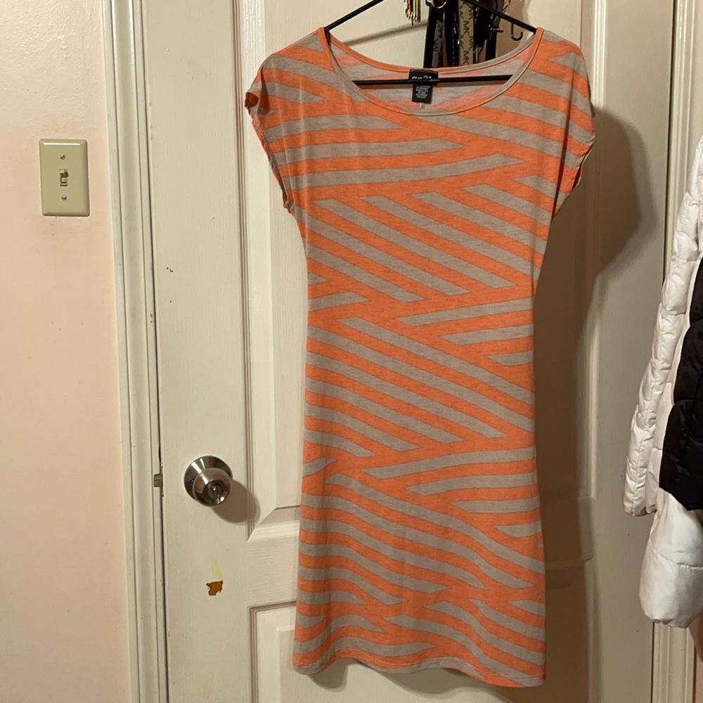 Symmetrical coral dress